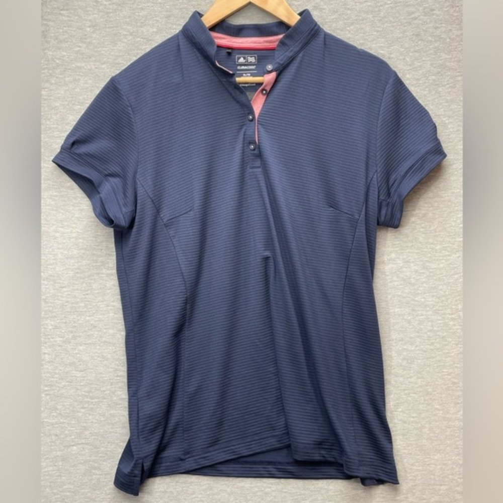 Adidas Womens Blue Red Climacool Golf Shirt Size XL